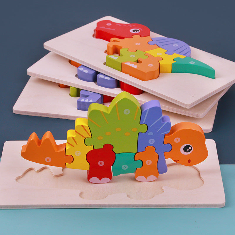 Kids' 3D Dinosaur Puzzle Blocks