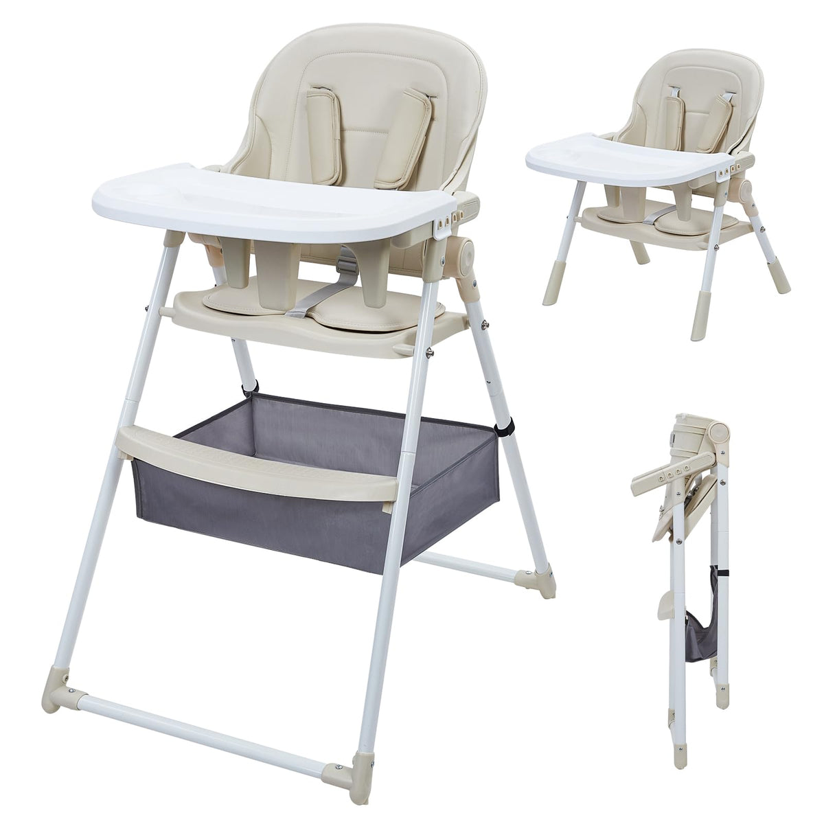 SafeMeal 2-in-1 High Chair with Spacious Basket