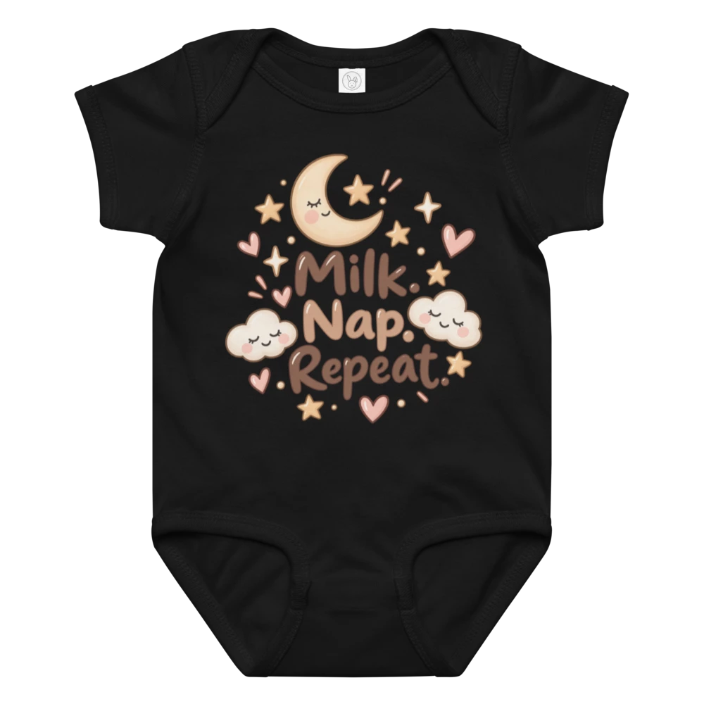 Milk. Nap. Repeat. Baby Bodysuit