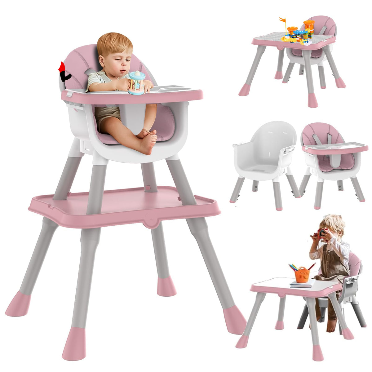 8-in-1 Convertible Baby High Chair & Activity Table