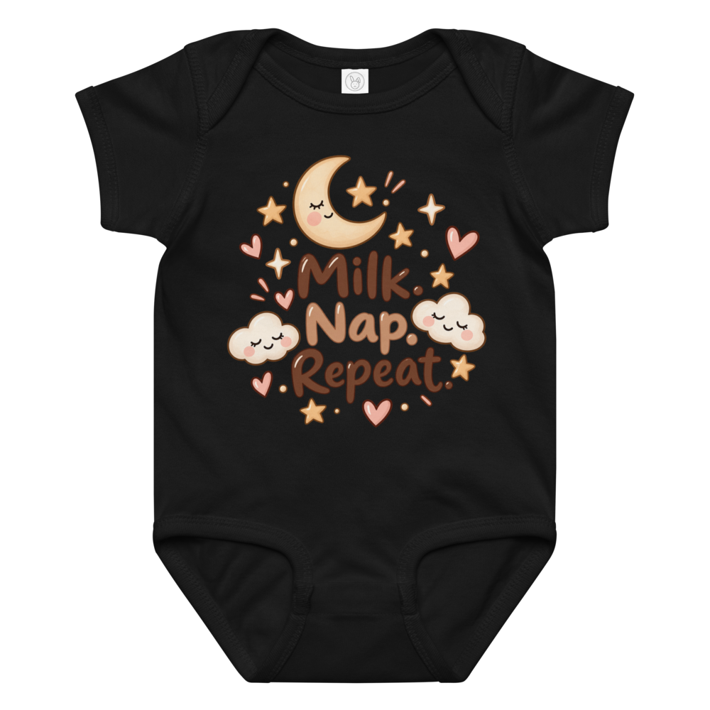Milk. Nap. Repeat. Baby Bodysuit