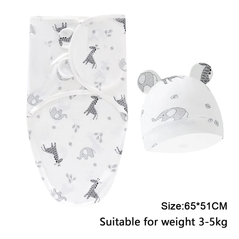 Soft Cotton Newborn Swaddle & Hat Set