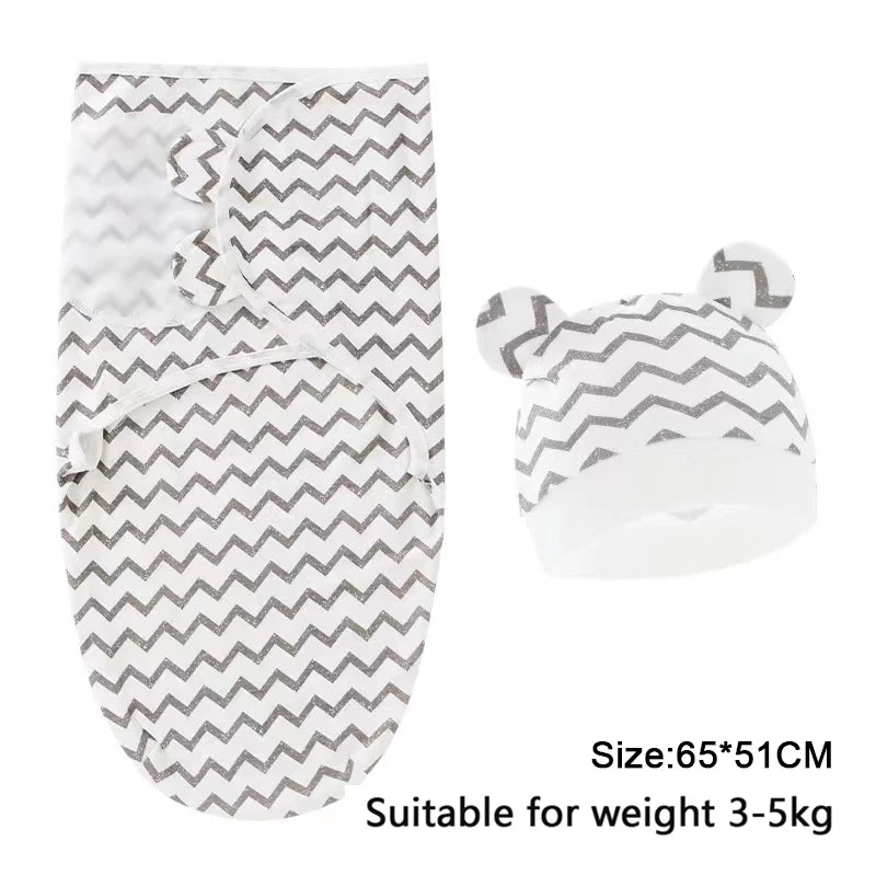 Soft Cotton Newborn Swaddle & Hat Set