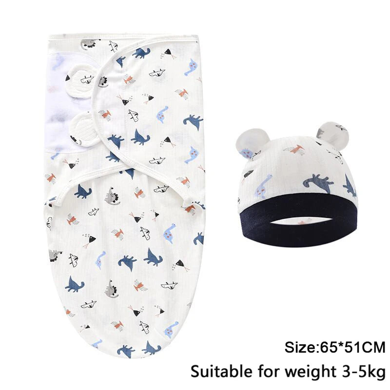 Soft Cotton Newborn Swaddle & Hat Set