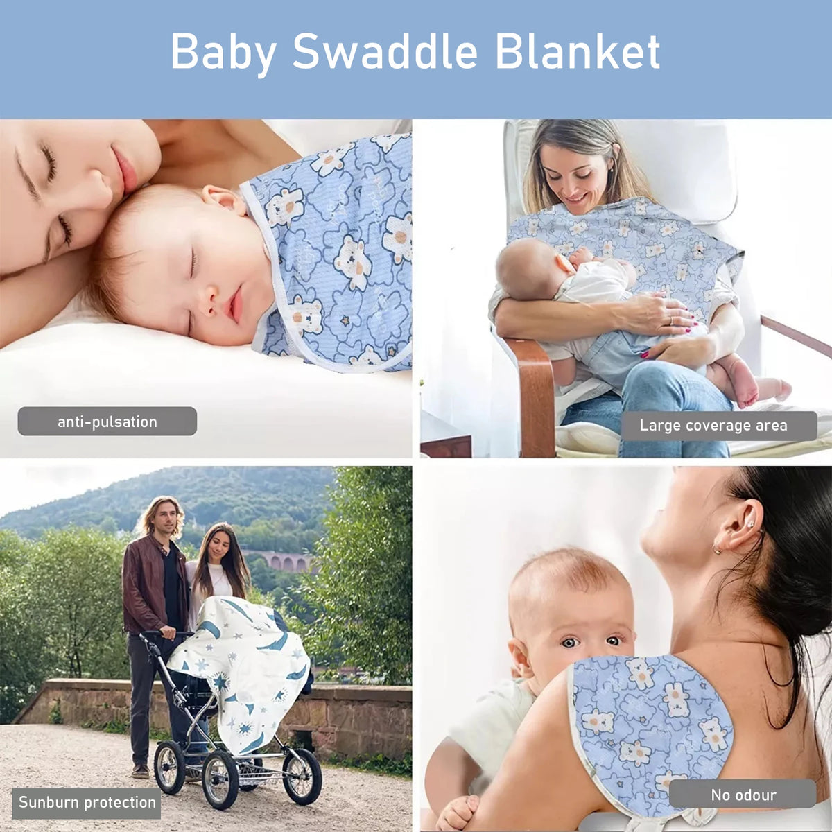 Soft Cotton Newborn Swaddle & Hat Set