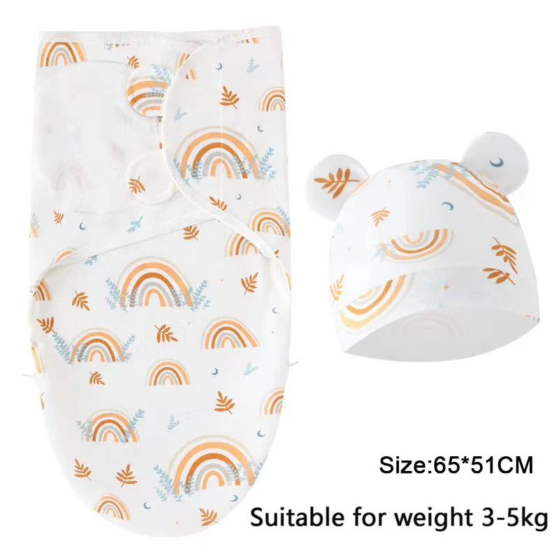 Soft Cotton Newborn Swaddle & Hat Set