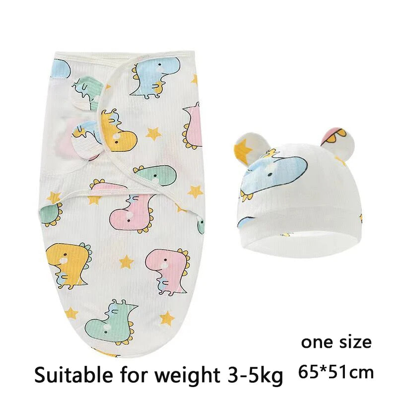 Soft Cotton Newborn Swaddle & Hat Set