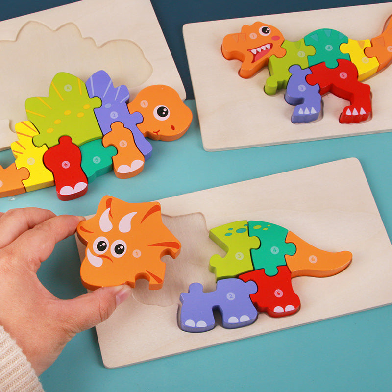 Kids' 3D Dinosaur Puzzle Blocks