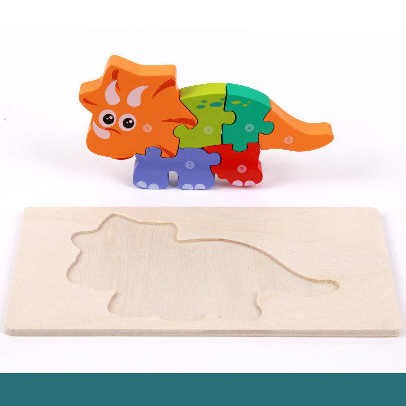Kids' 3D Dinosaur Puzzle Blocks